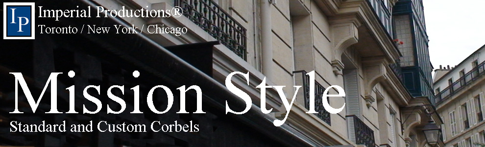 Mission style corbels used on a building facade
