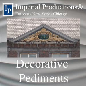 Decorative Pediments for Building exteriors and interior halls, windows and doors