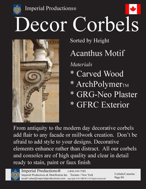 Decorative Acanthus Corbels Canada $ catalog