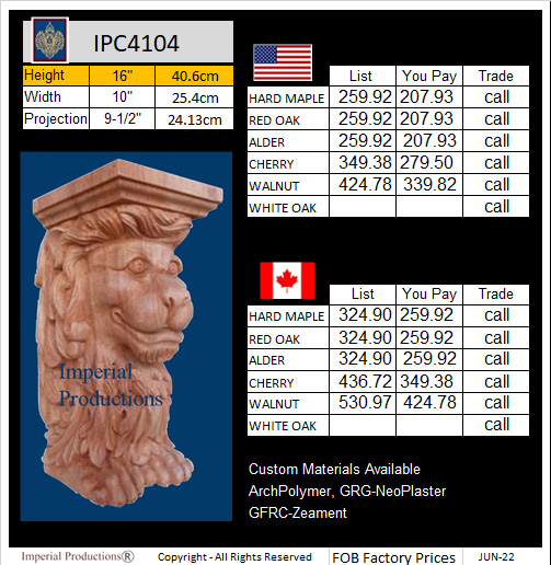 IPC4104 Lion Corbel 