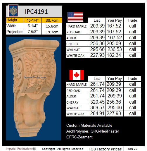 IPC4191 Grape corbel 