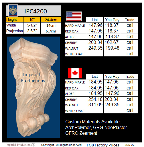 IPC4200 pilaster corbel 