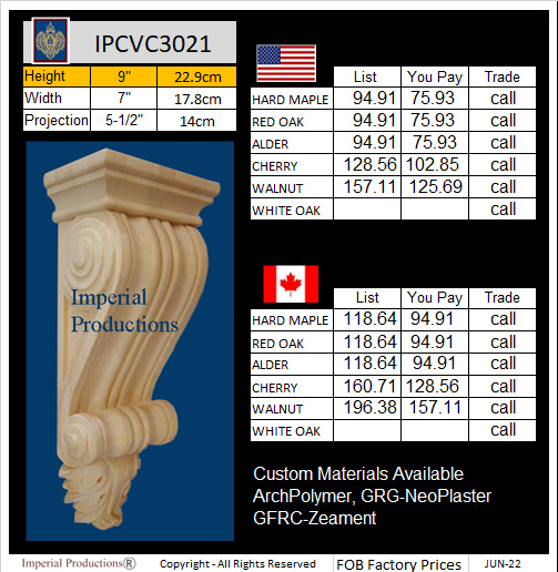 IPCVC3021 corbel prices