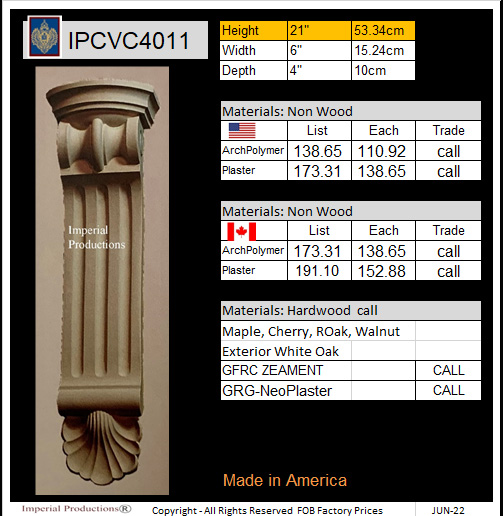 IPCVC4011 scroll corbel