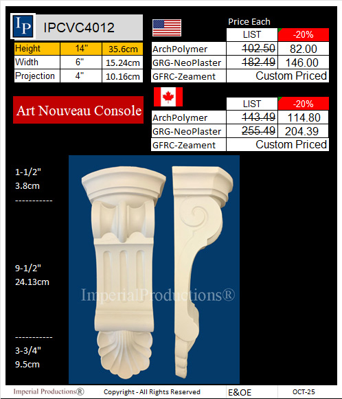IPCVC4012 Art Nouveau Corbel Brochure and Quote Form 