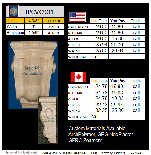 IPCVC901 corbel prices