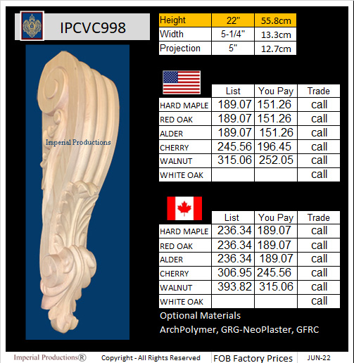 IPCVC998 pilaster corbel
