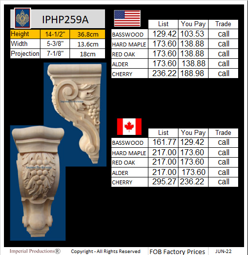 IPHP259A Grape Corbel 