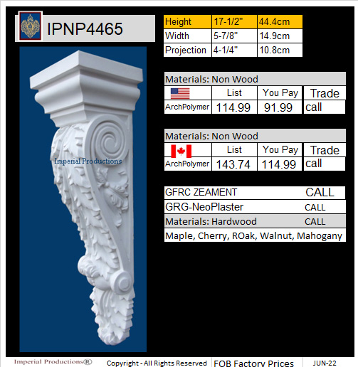 IPNP4465 pilaster corbel 