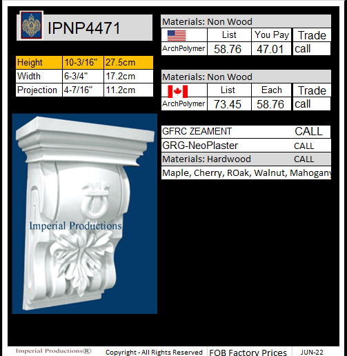 IPNP4471 Mynstral corbel