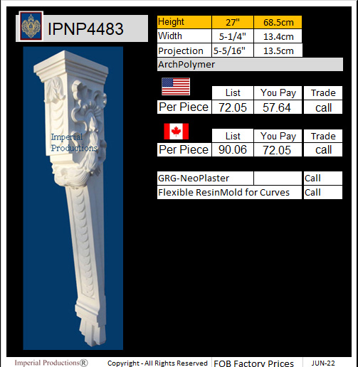 IPNP4483 pilaster corbel 