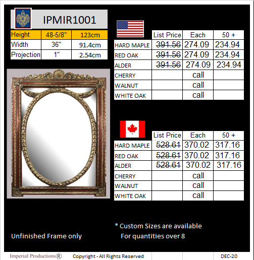 IPMIR1001 Empire Mirror Frame