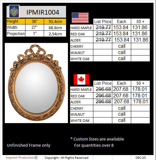 IPMIR1004 - Oval Mirror Frame