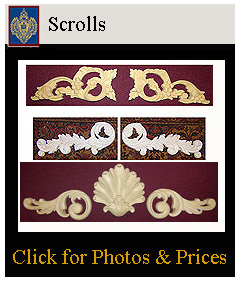 Scrolls for cabinetry hand carved