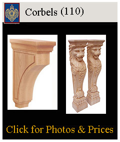 hand carved corbels and consoles for cabinetry, mantels, kitchens