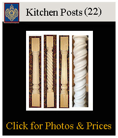 kitchen posts rope, fluted, plain smooth posts
